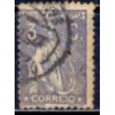 POR0232UB-SELO CERES, 3C AZUL DENTEAÇÃO 12 X 11,5 - PORTUGAL - 1917/24 - U