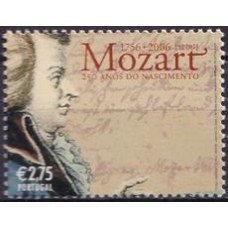 POR3034M-SELO 250 ANOS DO NASCIMENTO DE MOZART (DO BLOCO) - PORTUGAL - 2006 - MINT