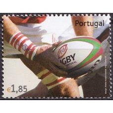 POR3202M-SELO HOMENAGEM À EQUIPE DE RUGBY PORTUGUESA (DO BLOCO) - PORTUGAL - 2007- MINT