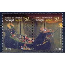 POR3563MS-SE-TENANT 150º ANIVERSÁRIO DO TRATADO DE AMIZADE COM O JAPÃO - PORTUGAL - 2010 - MINT