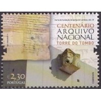 POR3636M-SELO CENTENÁRIO DO ARQUIVO NACIONAL TORRE DO TOMBO (DO BLOCO) - PORTUGAL - 2011 - MINT