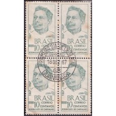 QC0588.04-QUADRA CENTENÁRIO DO NASCIMENTO DE RODRIGUES DE CARVALHO - 1967 - CPD GUANABARA - COM FERRUGEM