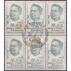QC0588.06-SEXTILHA CENTENÁRIO DO NASCIMENTO DE RODRIGUES DE CARVALHO - 1967 - CPD SÃO PAULO - COM FERRUGEM