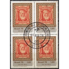 QC1044.03-QUADRA DIA DO SELO - CENTENÁRIO DA EMISSÃO BARBA BRANCA - 1978 - CPD GOIÁS