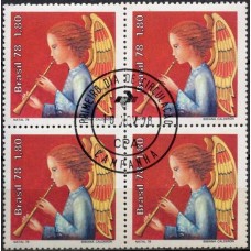 QC1073.02-QUADRA NATAL - ANJOS MÚSICOS, FLAUTA - 1978 - CPD CAMPANHA