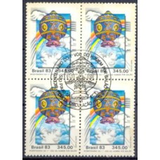QC1370.01-QUADRA BICENTENÁRIO DO 1º VOO DO HOMEM POR BALÃO - 1983 - CBC SÃO PAULO
