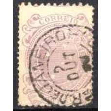 RE0078UA.01-SELO CRUZEIRO, 100 RÉIS LILÁS DENTEAÇÃO 13 - 1890 - N