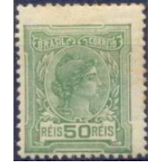 RE0164N-SELO ALEGORAS REPUBLICANAS E INSTRUÇÃO DENTEAÇÃO 12,25X13,5, 50 RÉIS - 1918/19 - N