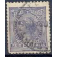 RE0168U-SELO ALEGORAS REPUBLICANAS E INSTRUÇÃO DENTEAÇÃO 12,25X13,5, 500 RÉIS - 1918/19 - U