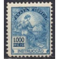 RE0170N-SELO ALEGORAS REPUBLICANAS E INSTRUÇÃO DENTEAÇÃO 11-11,5, 1.000 RÉIS - 1918/19 - N