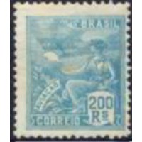 RE0183N-SELO VOVÓ PARTE 1, 200 RÉIS AZUL SEM FILIGRANA - 1920 - N