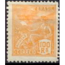 RE0197N-SELO VOVÓ PARTE 1, 100 RÉIS LARANJA FILIGRANA 'D' - 1921/28 - N