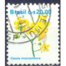 RE0680U-SELO FLORA BRASILEIRA PADRÃO CRUZEIRO, 20,00 - 1990 - U