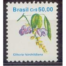 RE0681MA-SELO FLORA BRASILEIRA PADRÃO CRUZEIRO, 50,00 LILÁS ROSA - 1990 - MINT