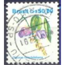RE0681U-SELO FLORA BRASILEIRA PADRÃO CRUZEIRO, 50,00 - 1990 - U
