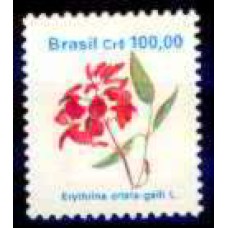RE0682M-SELO FLORA BRASILEIRA PADRÃO CRUZEIRO, 100,00 PAPEL BRILHANTE - 1990 - MINT