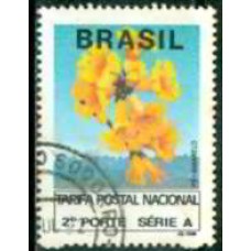 RE0690U-SELO COMPROVANTE DE FRANQUEAMENTO IPÊ AMARELO PAPEL BRILHANTE - 1992 - U