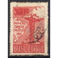 SB0078U.02-SELO VISITA DO CARDEAL PACELLI, 300 RÉIS, 1ª TIRAGEM - 1934 - U