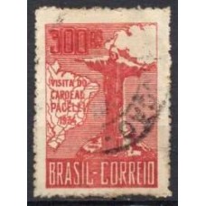 SB0078U.02-SELO VISITA DO CARDEAL PACELLI, 300 RÉIS, 1ª TIRAGEM - 1934 - U