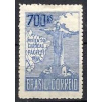 SB0079NA.01-SELO VISITA DO CARDEAL PACELLI, 700 RÉIS, 2ª TIRAGEM - 1934 - N COM GOMA, COM RESTRIÇÃO NO VERSO