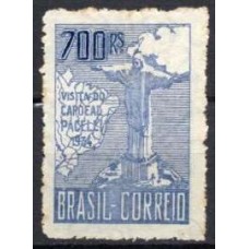 SB0079NA.07-SELO VISITA DO CARDEAL PACELLI, 700 RÉIS, 2ª TIRAGEM - 1934 - N COM GOMA