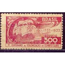 SB0100N-SELO 4º CENTENÁRIO DA COLONIZAÇÃO DO ESPÍRITO SANTO, 300 RÉIS - 1935 - N