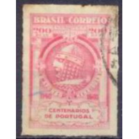 SB0160U-SELO CENTENÁRIOS DE PORTUGAL FILIGRANA 'N', 200 RÉIS - 1940/41 - U