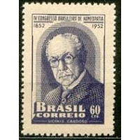 SB0277M-SELO 4º CONGRESSO BRASILEIRO DE HOMEOPATIA - CENTENÁRIO DO NASCIMENTO DE LICÍNIO ATANÁSIO CARDOSO - 1952 - MINT