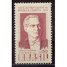 SB0338M-SELO VISITA DO PRESIDENTE DO LÍBANO CAMILLE CHAMOUM - 1954 - MINT