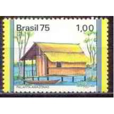SB0882N-SELO HABITAÇÕES NO BRASIL - O HOMEM E O MEIO, PALAFITA - 1975 - N