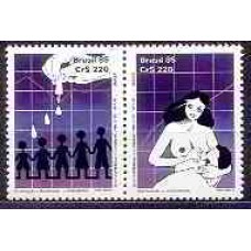 SB1466MS-SE-TENANT SOBREVIVÊNCIA E DESENVOLVIMENTO INFANTIL, 2ª POSIÇÃO - UNICEF - 1985 - MINT