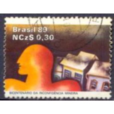 SB1628U-SELO BICENTENÁRIO DA INCONFIDÊNCIA MINEIRA, VULTO - 1989 - U