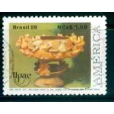 SB1649U-SELO UPAEP - POVOS PRÉ-COLOMBIANOS, VASO CARIÁTIDES - 1989 - U
