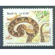 SB1737MA-SELO MUSEUS BRASILEIROS/INSTITUTO BUTANTÃ, JARARACA - 1991 - MINT