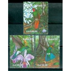 SB1758N-SÉRIE VIII EXPOSIÇÃO FILATÉLICA BRASILEIRA BRAPEX 91 - PRESERVAÇÃO DA MATA ATLÂNTICA - BEIJA-FLORES (DO BLOCO) - 1991 - N