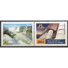 SB2996M.08-SELO PERSONALIZADO FOZ DO IGUAÇU, ITAIPU 2012 - NOVO RECORDE NA PRODUÇÃO DE ENERGIA - 2012 - MINT