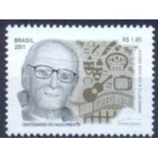SB3157M-SELO MERCOSUL - ATORES NACIONAIS - CENTENÁRIO DE MÁRIO LAGO - 2011 - MINT
