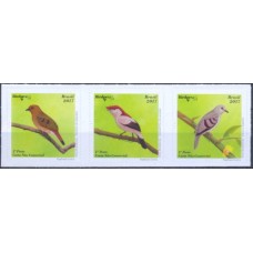 SB3695MS-SE-TENANT AVES BRASILEIRAS, 2ª POSIÇÃO - AUTOADESIVO - 2017 - MINT