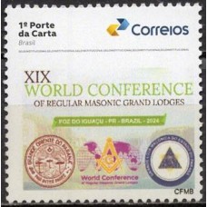 SI0049M-SELO INSTITUCIONAL XIX CONFERÊNCIA MUNDIAL DE GRANDES POTÊNCIAS MAÇÔNICAS REGULARES - 2024 - MINT
