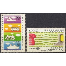 TUR2557N-SÉRIE EUROPA - TRANSPORTES E COMUNICAÇÕES - TURQUIA - 1988 - N