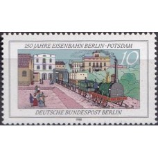 ABE0783M-SELO SESQUICENTENÁRIO DA LIGAÇÃO FERROVIÁRIA BERLIN - POTSDAM - ALEMANHA BERLIN - 1988 - MINT
