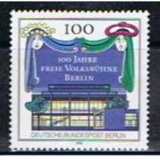 ABE0827M-SELO CENTENÁRIO DO TEATRO POPULAR LIVRE DE BERLIN - ALEMANHA BERLIN - 1990 - MINT