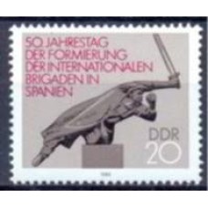 ALO2671N-SELO CINQUENTENÁRIO DAS BRIGADAS INTERNACIONAIS - ALEMANHA ORIENTAL - 1986 - N