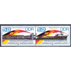 ALO2674NA-SE-TENANT SERVIÇO DE TRANSBORDO MUKRAN/KLAIPEDA - ALEMANHA ORIENTAL - 1986 - N