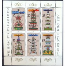 ALO2748NF-MINIFOLHA PIRÂMIDES DE NATAL - ALEMANHA ORIENTAL - 1987 - N