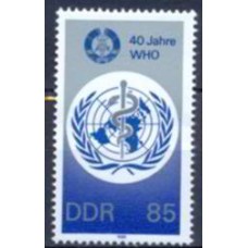ALO2820N-SELO 40º ANIVERSÁRIO DA ORGANIZAÇÃO MUNDIAL DA SAÚDE - ALEMANHA ORIENTAL - 1988 - N