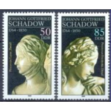 ALO2859M-SÉRIE 225º ANIVERSÁRIO DE NASCIMENTO DO ESCULTOR JOHANN G SCHADOW - ALEMANHA ORIENTAL - 1989 - MINT