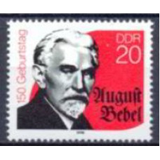 ALO2914N-SELO 150º ANIVERSÁRIO DO NASCIMENTO DE AUGUST BEBEL - ALEMANHA ORIENTAL - 1990 - N