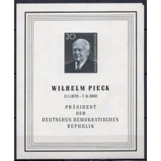 ALOB010N-BLOCO MORTE DO PRESIDENTE WILHELM PIECK - ALEMANHA ORIENTAL - 1960 - N - PEQUENO DEFEITO NO CANTO SUPERIOR DIREITO