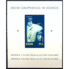 ALOB011N-BLOCO 1º VOO ESPACIAL EM GRUPO - ALEMANHA ORIENTAL - 1962 - N